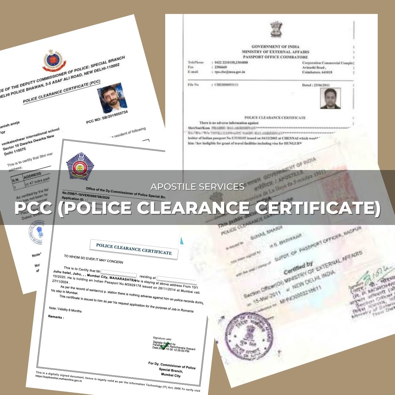 PCC ( Police Clearence certificate)