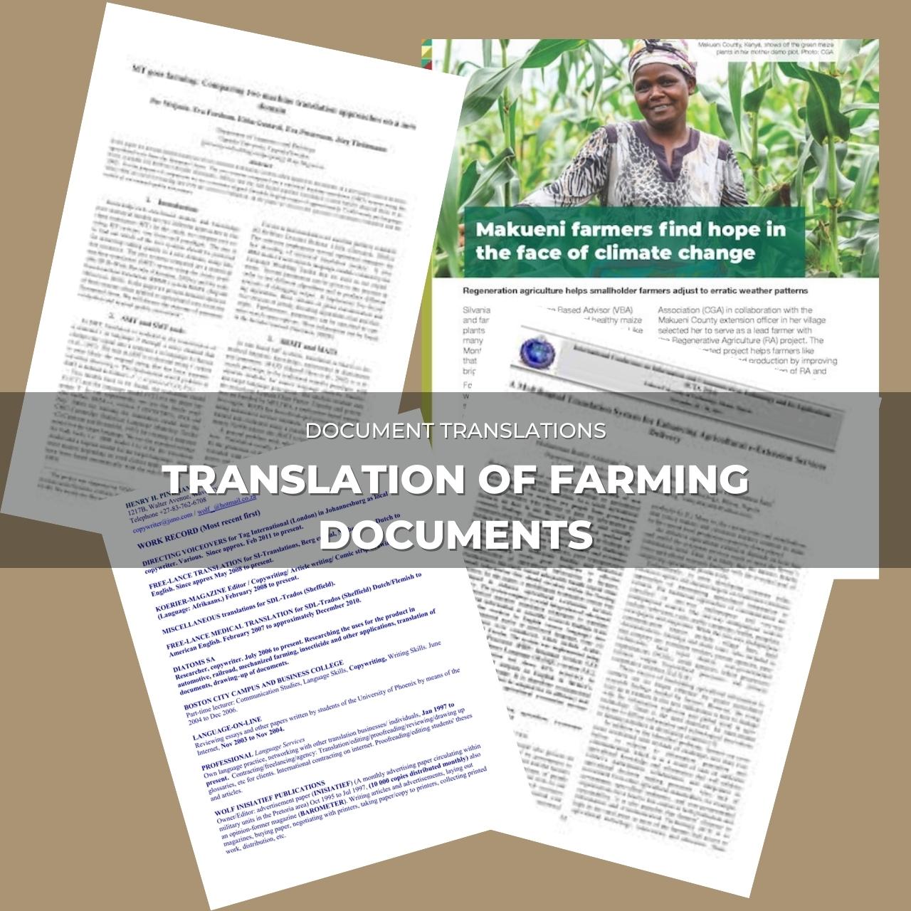 Translation of farming Documents