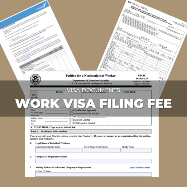 Work Visa Filing Fee
