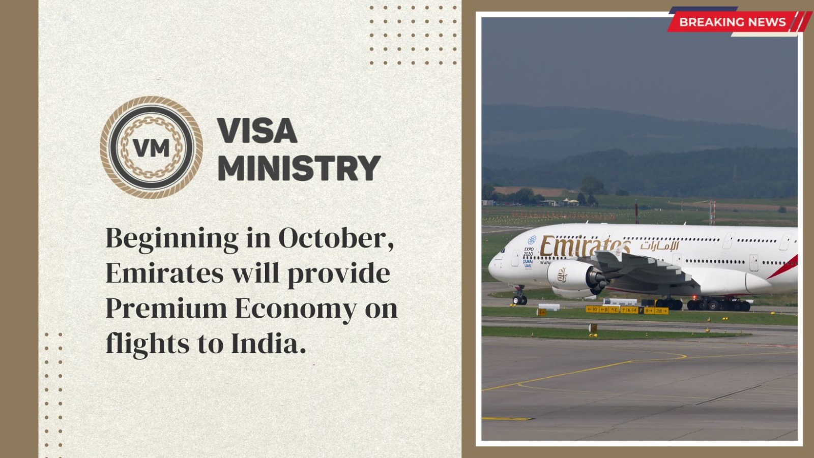 Beginning in October, Emirates will provide Premium Economy on flights to India