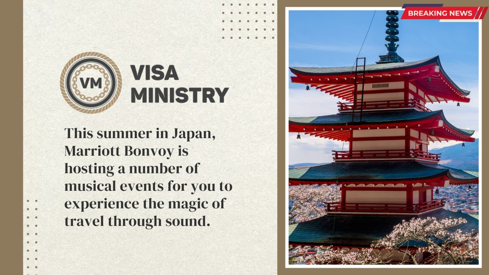 This summer in Japan, Marriott Bonvoy is hosting a number of musical events for you to experience the magic of travel through sound.