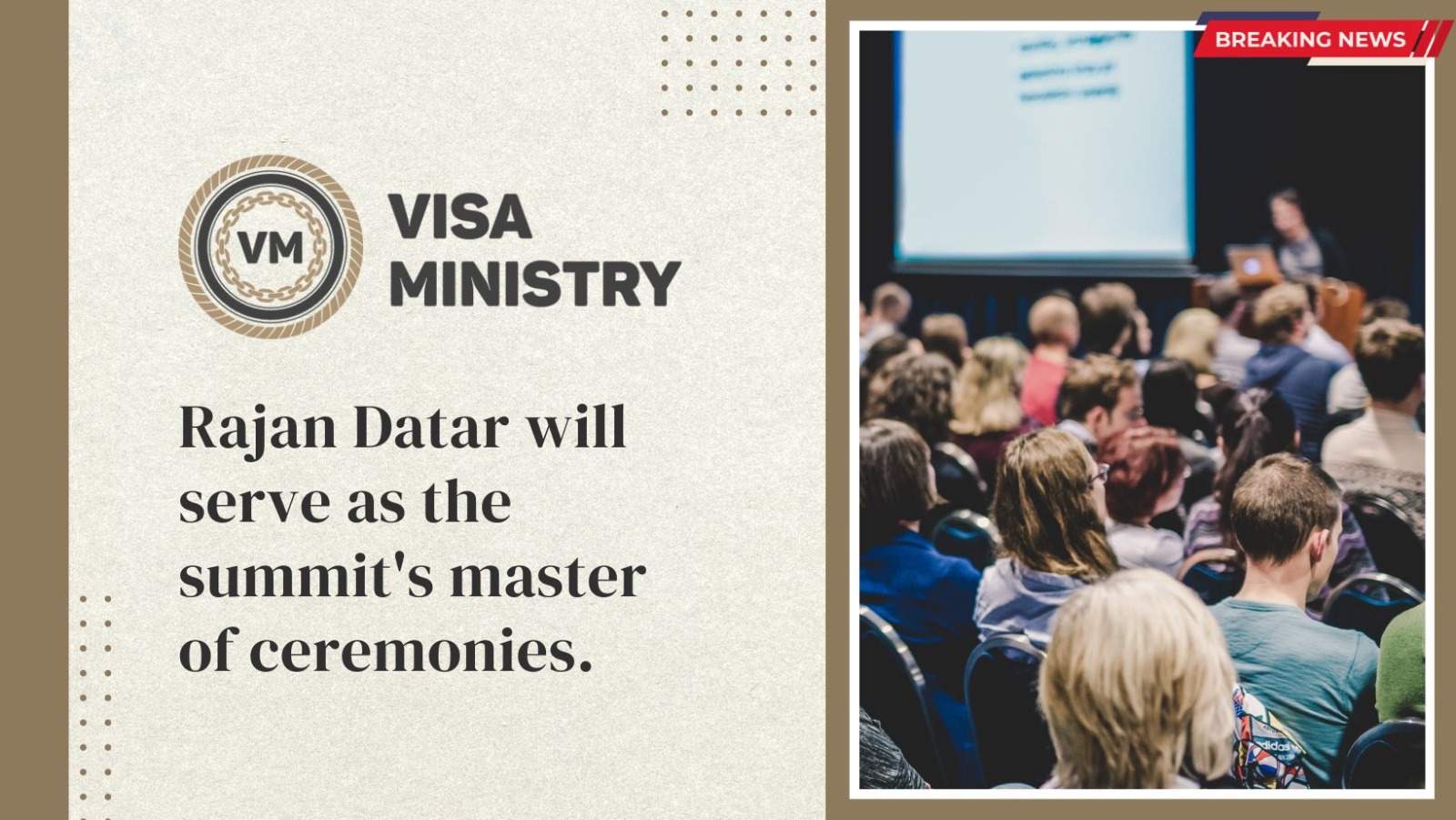 Rajan Datar will serve as the summit’s master of ceremonies.