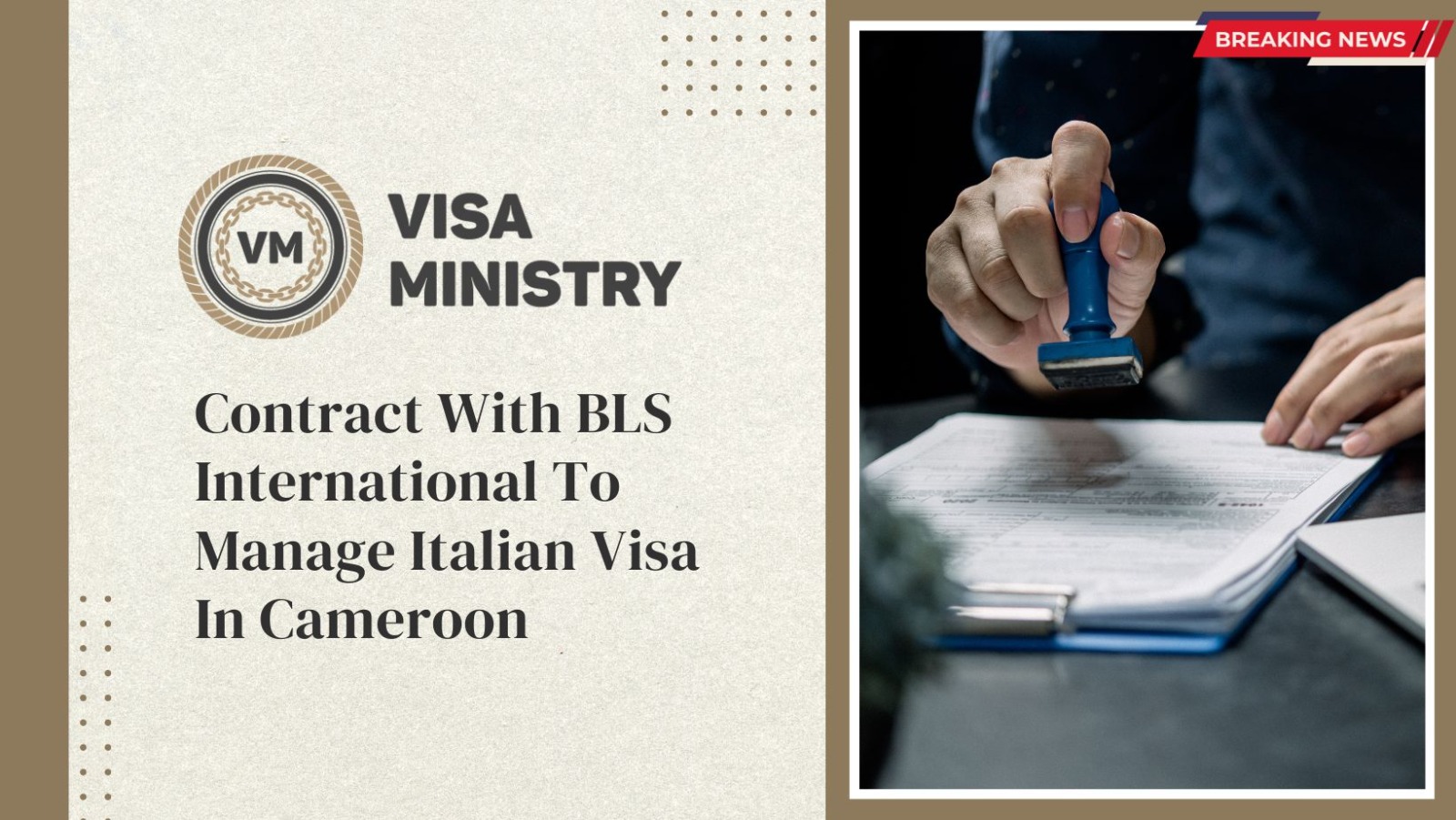 Contract With BLS International To Manage Italian Visa In Cameroon