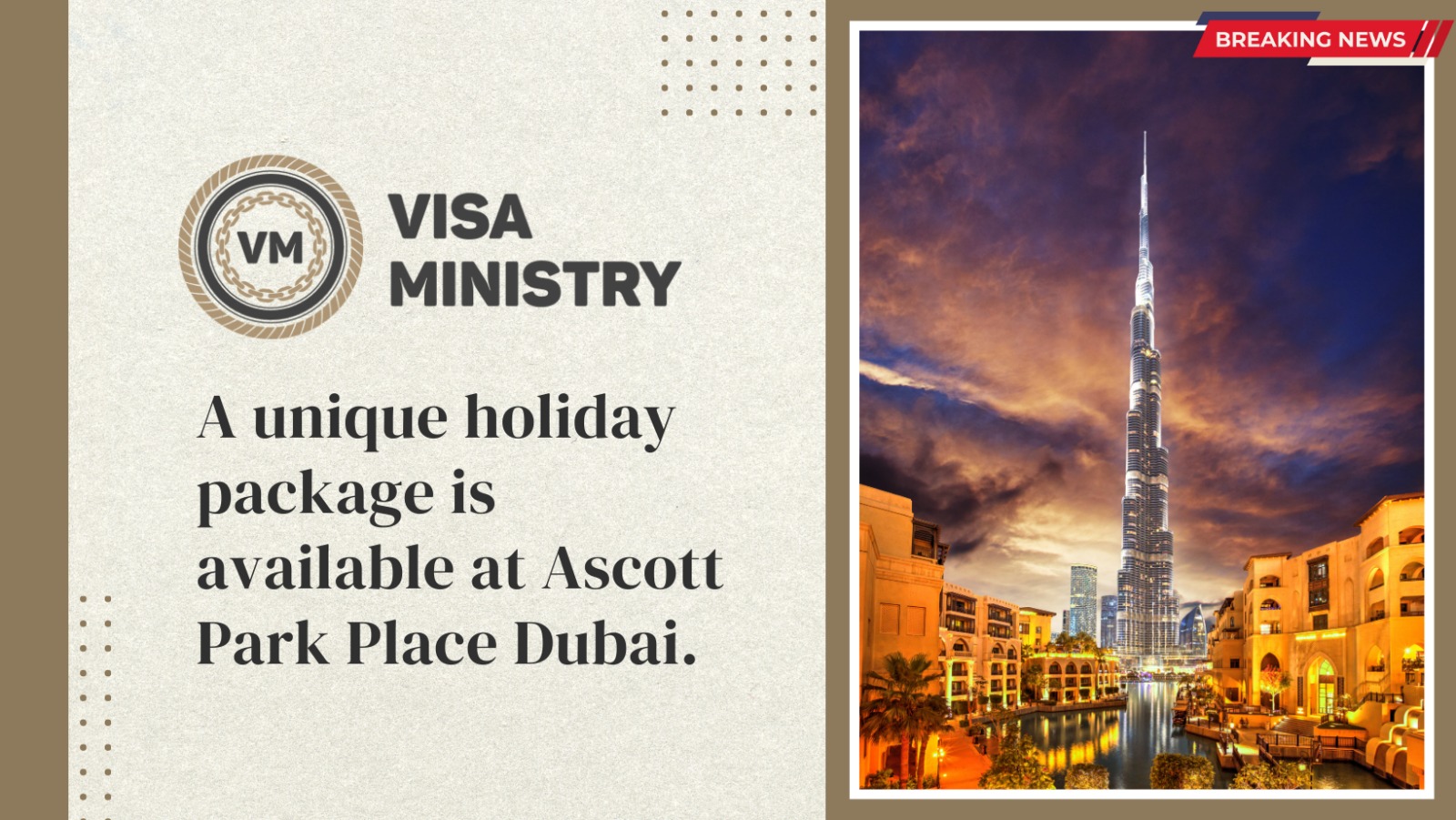 A unique holiday package is available at Ascott Park Place Dubai. 