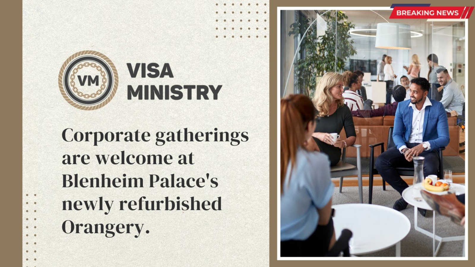 Corporate gatherings are welcome at Blenheim Palace’s newly refurbished Orangery.