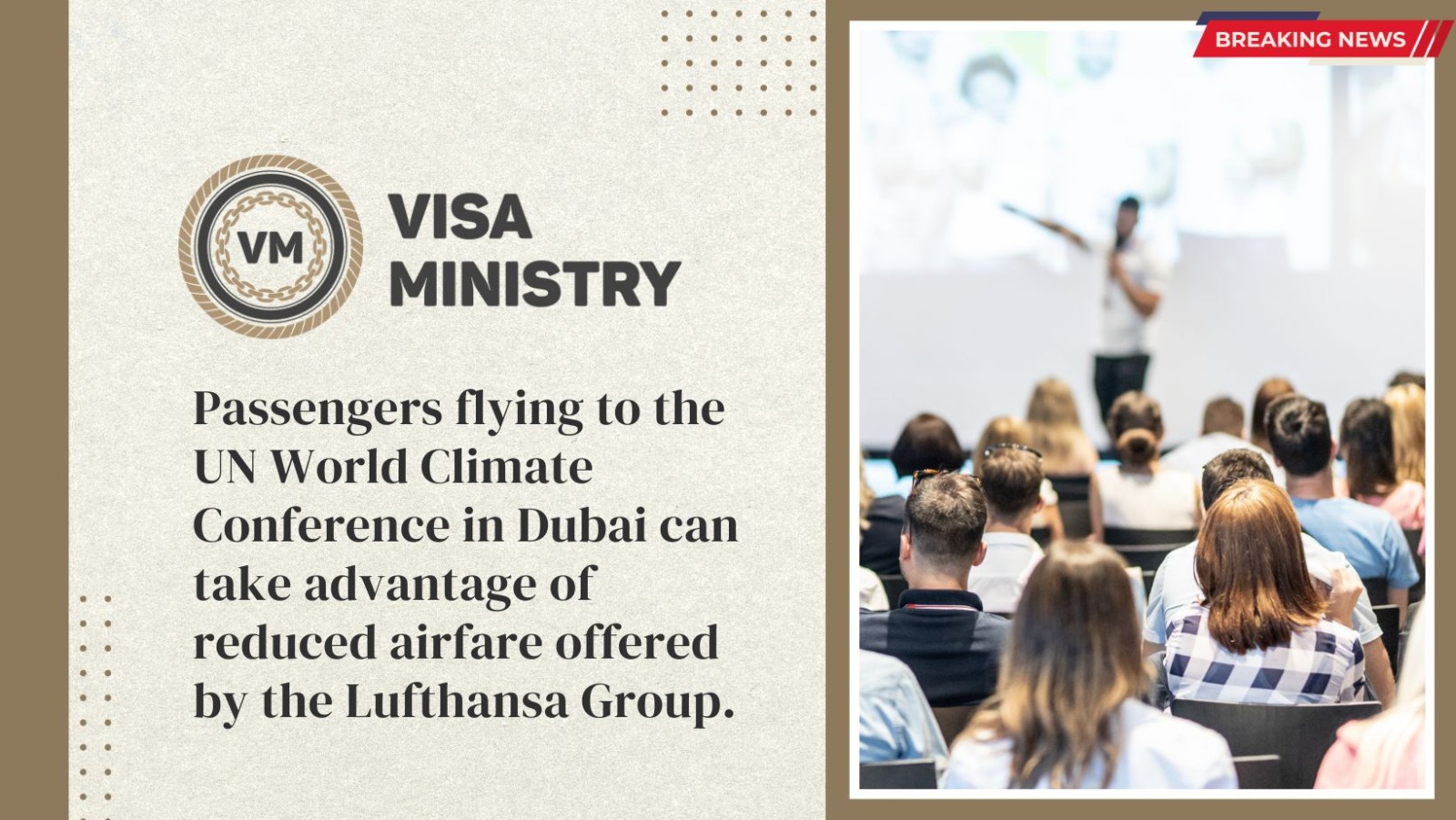 Passengers flying to the UN World Climate Conference in Dubai can take advantage of reduced airfare offered by the Lufthansa Group