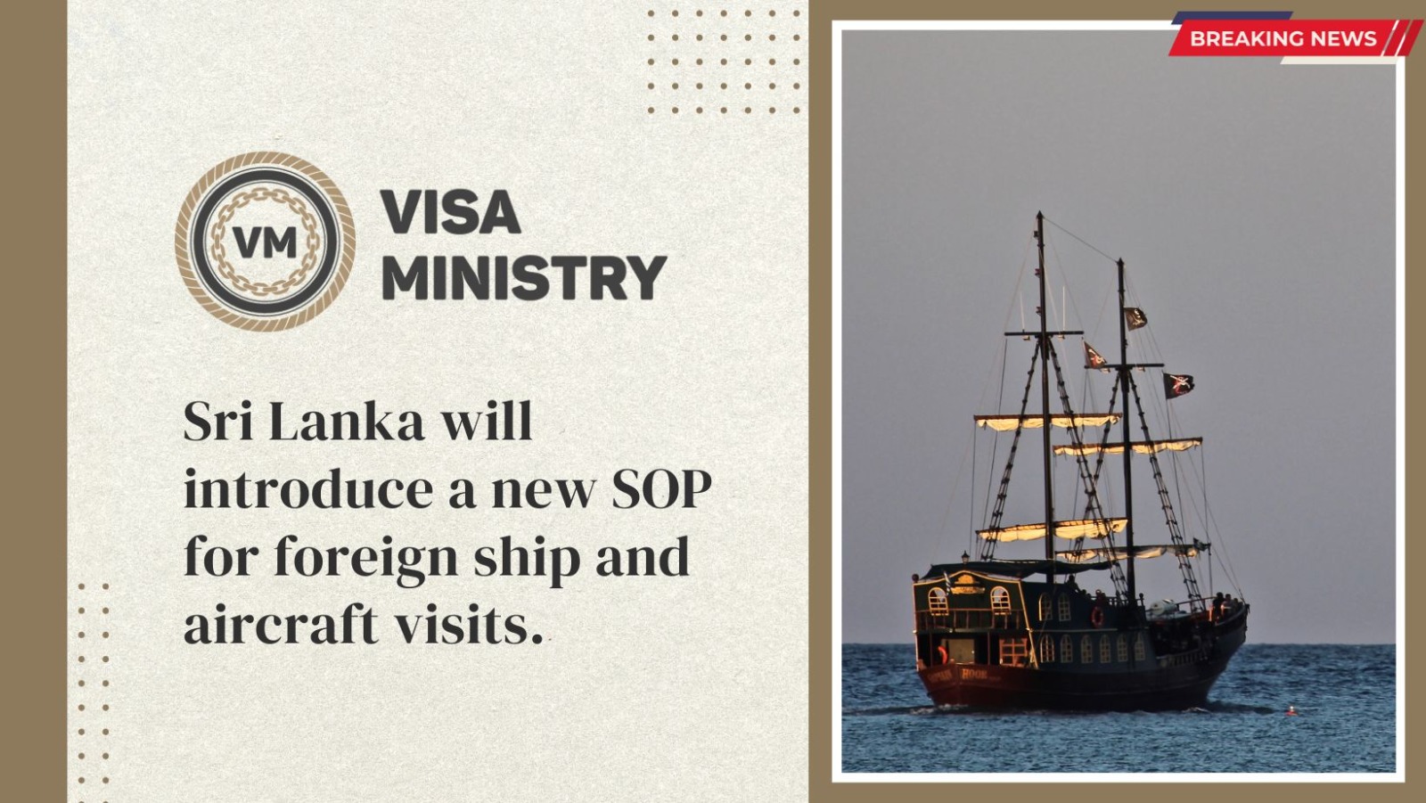  Sri Lanka will introduce a new SOP for foreign ship and aircraft visits